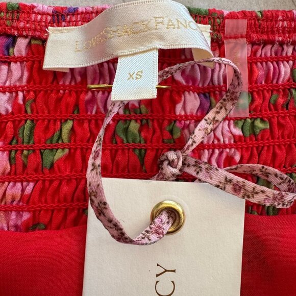 LoveShackFancy Fnelli Bralette Mambo Red XSmall - Picture 5 of 5